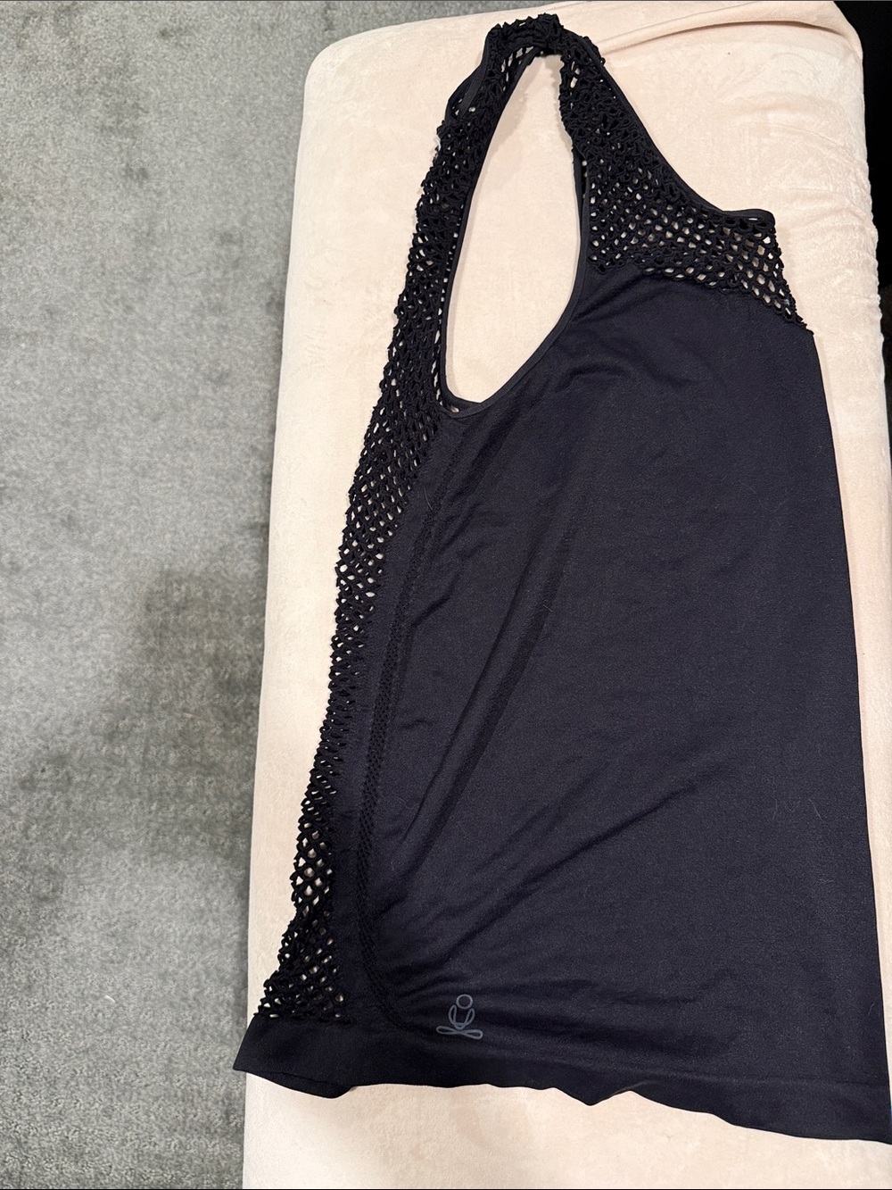 Phat Buddha Black Mesh Strap Tank Top Athletic Yoga Top
